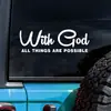 Pegatinas para Coche Transfronterizas con Dios Todo Es Posible Letras en Inglés Pegatinas para Carrocería de Coche