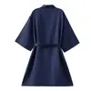 Roupão de Manhã de Casamento Feminino Noiva Madrinha Grupo Seda Gelada Pijama de Casamento Camisola Robe Vermelho Feminino Comprimento Médio Fino