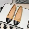 Nuevos Zapatos Planos Casuales Estilo Chanel con Lazo Bloque de Color Piel de Oveja para Mujer, Zapatos de Ballet Planos de Punta Redonda con Patrón de Diamantes