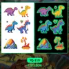 Adesivos de Tatuagem de Dinossauro de Desenho Animado Luminosos para Homens e Mulheres à Prova d'Água e Duradouros Adesivo de Pele Natural para Braço Infantil Brinquedos