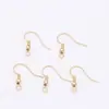Ganchos para Orejas, Aretes, Accesorios para Orejas con Perlas, Ganchos para Pendientes, Accesorios para Joyería DIY Chapados en Oro Real de 14/18K que Conservan el Color, Venta al por Mayor