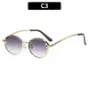 Moda Europea y Americana Nuevo Retro Gafas de Sol Metálicas Sensación de Alta Gama Gafas de Sol con Protección UV Personalidad Tendencia Gafas de Estilo Callejero
