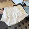 Garantia de Qualidade Seda Pura Redutora de Idade Nova Blusa Feminina para Meia-Idade Estilo Étnico Chinês Outono Bordado Jacquard Fechamento Diagonal Manga Média Melhorada