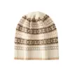 Nuevo Gorro de Cachemir Tejido para Mujer Otoño/Invierno 2024, Gorro de Moda Grueso Cálido Jacquard, Gorro de Cachemir de Bloques de Color, Versátil