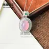 Venta al por mayor del fabricante: Colgante Redondo Cabujón de Calcedonia Verde Hielo de Alta Calidad Incrustado Plateado en Plata 925, Elegante Collar con Gema en Forma de Huevo