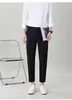 Calça Casual Anti-Rugas Sem Ferro para Homens, Calça Social Elástica de Verão para Homens Jovens e de Meia-Idade, Calça Longa de Trabalho Reta Solta