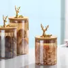 Manualidades Creativas de Ciervo de Plástico con Tapa de Rosca y Asa Caja de Papel Caja de Dulces Accesorios Almacenamiento Adornos para el Hogar