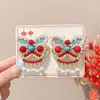 Pinza para el pelo de niña pequeña León Danzante Hanfu Borla Año Nuevo Accesorio para el pelo Peluca Princesa Lazo Adorno para el pelo Pinza para el pelo de niños