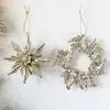 Ciervo de Navidad Pequeños Adornos Colgantes de Copo de Nieve Navideño Oro Plata Exquisitos Cascabeles de Ciervo Hojas de Arce Venta al por Mayor