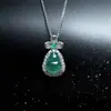 Colgante de Calabaza de Jadeíta Natural Grado A Incrustado Exquisito Versátil Estilo de Alta Gama Unisex Collar Al por Mayor