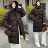 Nuevo Abrigo de Algodón con Capucha Invierno 2026, Moderno y Versátil con Cinturón, Sencillo y Elegante, Chaqueta Casual Cálida para Mujer