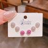 Verano nuevo chapado en oro real exquisitos tres pares de aretes pequeños de alto sentido pequeños frescos dulces aretes de temperamento combinables