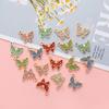 Nuevos Accesorios de Joyería Pulsera Colgante Pendientes Colgante Mariposa Diamante Colorido Venta al por Mayor Aleación DIY Accesorios Yiwu