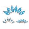 Joyería para perforación corporal de aleación de titanio ASTM F-136 Crown cattle color Zircón engastado ojo de caballo aretes labiales tipo stud punto