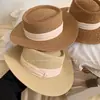 Sombrero de Paja Retro de Ala Ancha para Mujer Verano Playa Parte Superior Plana Protector Solar Sombrilla Sombrero de Pescador Playa Foto Playa Estilo Francés
