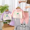 Traje de Primavera y Otoño para Niñas 2025 Nuevo Dibujos Animados Ropa para Bebés y Niños Moda Casual para Bebés Conjunto de Dos Piezas Tendencia
