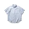 Ropa para Hombre Beijie 2026 Verano Nueva Camisa de Manga Corta Rayada Texturizada Camisa de Media Manga Holgada para Hombre