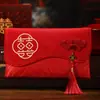 Sobre Rojo de Tela Brocada Bordada de Alta Gama Bolsa Roja de Diez Mil Yuan Palabras de Buena Suerte y Bendición Sobre Rojo Universal