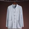Traje Tang de Manga Larga de Primavera y Verano para Hombre, Traje Casual, Estilo Chino, Camisa para Personas de Mediana Edad y Ancianos, Ropa Hanfu de Papá y Abuelo