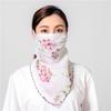 Lenço de Orelha Pendurado de Verão Lenço Feminino Véu de Chiffon Máscara Máscara de Camada Dupla Lenço à Prova de Vento e Poeira Quadrado Pequeno