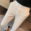 Pantalones Cortos Ajustados Casuales de Negocios Pantalones Wafflick Pie para Hombre