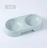 Tazón Doble para Mascotas de Plástico para Gato Tazón para Beber Mascotas Comedero para Perro Color Macarrón Caramelo Suministros para Perros Pequeños Gatos