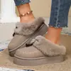 Otoño 2026 Nuevo Llegada Comercio Exterior Tallas Grandes Mujer Casual Cómodo Estilo Europeo Moderno Ropa Exterior Peludo Lindo Pantuflas