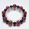Pulseira de Cristal de Granada Natural Batimento Cardíaco Amanhecer para Mulheres, Versátil Cristal Morango Fashionável Clareador Pulseira Atacado