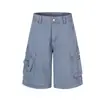 Magic Bear 2026 Nuevos Pantalones Cortos de Trabajo Lavados Vintage Estilo Retro Japonés para Deportes al Aire Libre con Múltiples Bolsillos hasta la Rodilla
