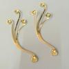Abanico de boda DIY abanico feliz flor de metal dorado abanico redondo antiguo accesorios aplique de abanico materiales de joyería hechos a mano