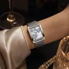0LIKA Nuevo Reloj Cuadrado Moda Material de Acero Inoxidable Unisex Pareja Resistente al Agua Movimiento de Cuarzo En Stock