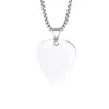 Collar con Púa de Guitarra Lisa de Acero Inoxidable para Hombres y Mujeres, Moda Europea y Americana, Joyería con Colgante de Acero de Titanio, Venta al por Mayor con Grabado