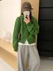 Dongya 2023 outono novo casual solto malha com capuz zíper cardigan manga comprida suéter preguiçoso estilo casaco para as mulheres
