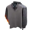 Camisa Polo de Dos Piezas Falsas con Forro Polar Invierno Solapa Manga Larga Cuello de Camisa con Forro Polar Capa Base Camiseta Casual de Negocios Hombre