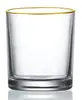 Lujo ligero borde dorado barra vertical vaso grande de cristal sin plomo para whisky vaso para vino tinto yanglie cerveza vaso de agua juego para el hogar