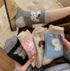 Otoño e Invierno Dibujos Animados Flocado Cachorro Lindo Coreano Versátil Calcetines Gruesos Cálidos Calcetines de Luna Hombres y Mujeres Media Caña Calcetines de Lana