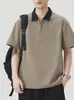 Ropa para Hombre Fengshe / Verano 2026 Camisa Polo de Verano para Hombre con Media Cremallera y Cuello Camisero de Manga Corta