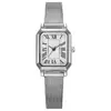 Reloj Cuadrado Pequeño Retro Temperamento Estudiante Reloj de Malla Metálica Nicho Reloj de Cuarzo para Mujer Venta al por Mayor