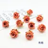 Flores de seda, flores de rosa artificiais para adorno de cabeça de noiva, flores artificiais, kit de material de adorno de botão de rosa de outono, acessórios para caixa de flores