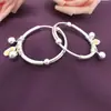 Pulseira infantil prata de lei 990 pulseira de prata da sorte lucky estilo étnico sinos de vento estilo sino presente para um mês