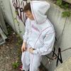 Sudadera con capucha de punto unisex bordada con letras, estilo europeo y americano, para otoño e invierno, callejera, hip-hop, marca de moda, para hombre y mujer