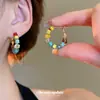 Pendientes Florales Geométricos con Tachuelas de Diamante Aguja Plateada, Pendientes Versátiles de Tendencia de Nicho Únicos y de Moda, Pendientes de Lujo Ligero de Gama Alta para Mujer