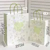 Saco de Presente Gatinho Trevo da Sorte Corda de Mão Verde Sacola Tote de Papel Sacola de Presente de Papel Cartão Branco Espessado Sacola de Embalagem Atacado