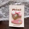 Nuevo pasador BB de tela de primavera estilo coreano con corazón bordado, pinza para el pelo de flor de ganchillo hecha a mano para niñas, pinza lateral