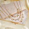 Collar de Acero Inoxidable con Diseño de Corazón y Estrella Transfronterizo Europeo y Americano para Mujer, Simple y Lujoso, Joyería que No se Desvanece