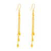 Pendientes largos con borlas de arena roja viva de red de moda coreana para niñas, joyería de imitación de oro Joker, venta al por mayor