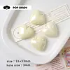Llavero de Batido de Leche Corazón Blanco Rosa Accesorios de Joyería Material de Cuentas Hecho a Mano Colgante Bolso Colgante en Forma de Corazón