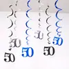 Amazon Transfronterizo Juego de 6 Piezas Decoraciones Colgantes Espirales para Fiesta de Cumpleaños Edad 18-90 Años Decoraciones Colgantes Espirales con Número Flores de Seda