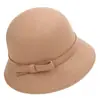 Rongmei 2026 Nuevo Sombrero Clásico Hepburn Transfronterizo con Ala Curva, Sombrero de Mezcla de Seda y Lana, Elegante Sombrero de Estilo Francés