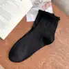 Calcetines de Malla con Encaje para Mujer, Calcetines de Media Pantorrilla, Calcetines de Algodón Delgados Transpirables de Verano, Calcetines Holgados de Estilo Japonés para Niña de Verano con Lazo